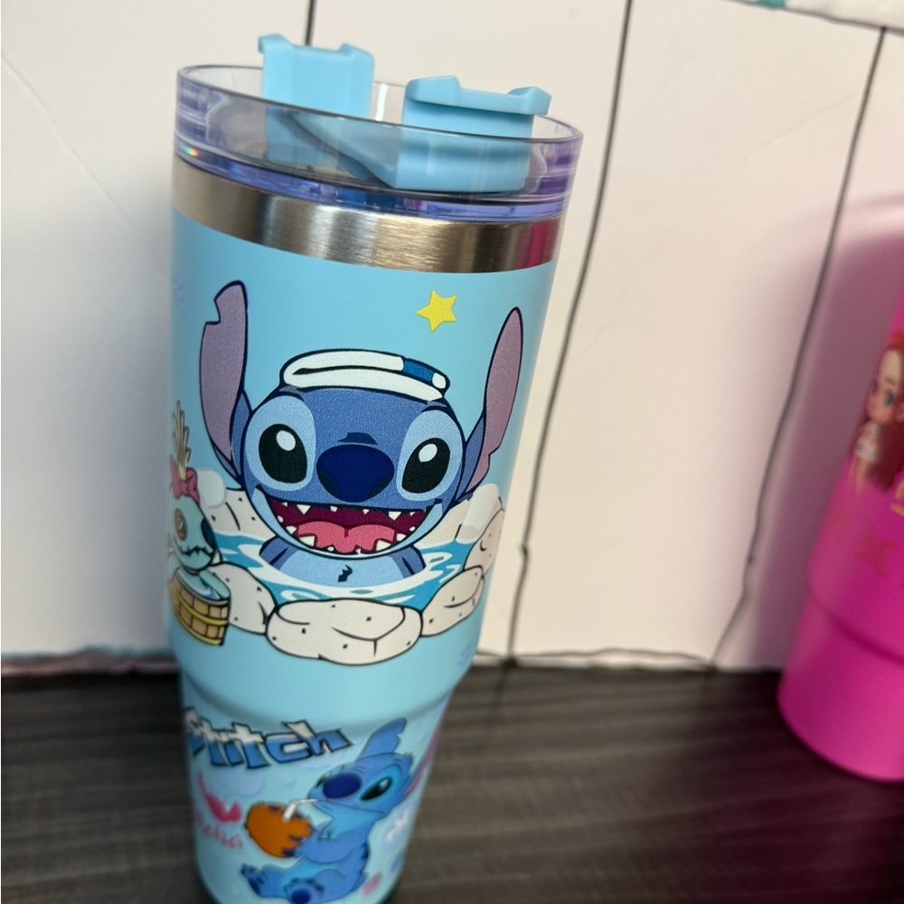 Blue Stitch Tumbler with Lid